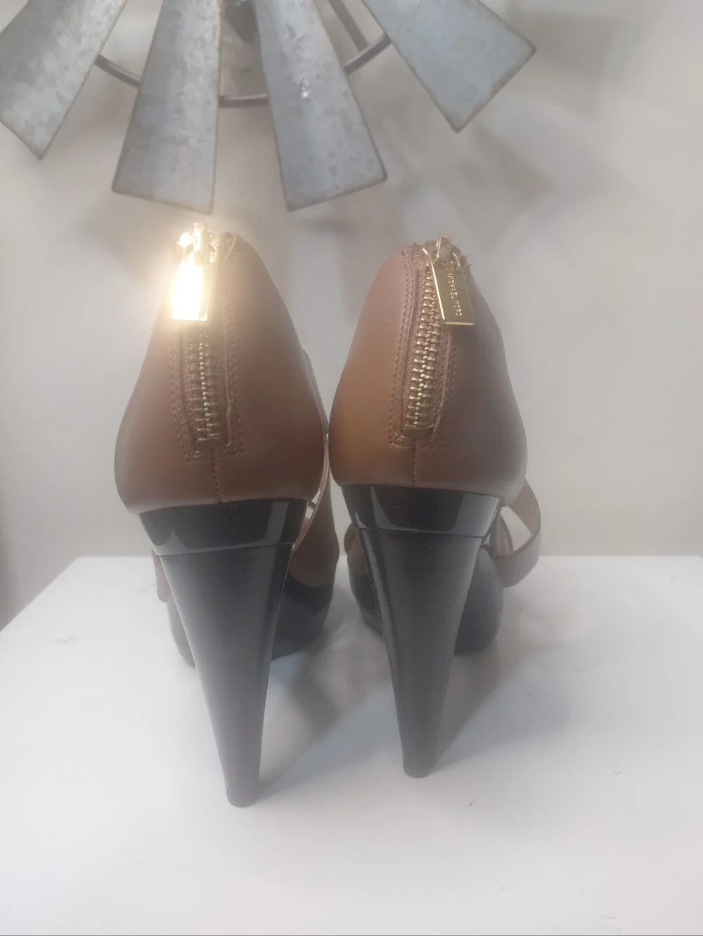 Michael Kors Brown Strappy Platform Heels Size 7.5